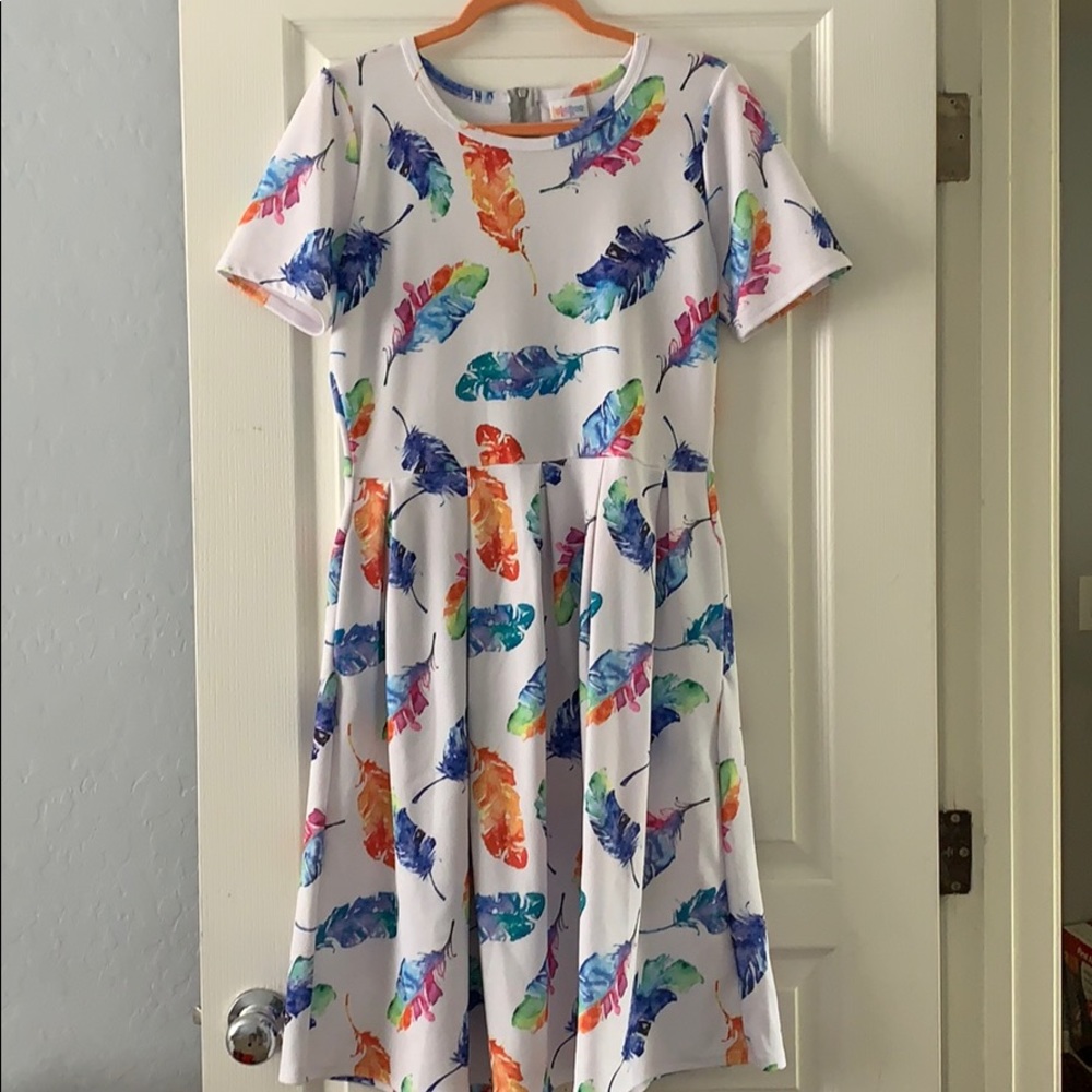 Rare watercolor feather dress
